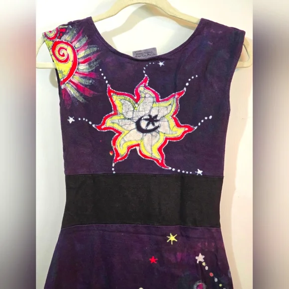 Batik dress sweet skins, handmade, Small - Picture 6 of 8